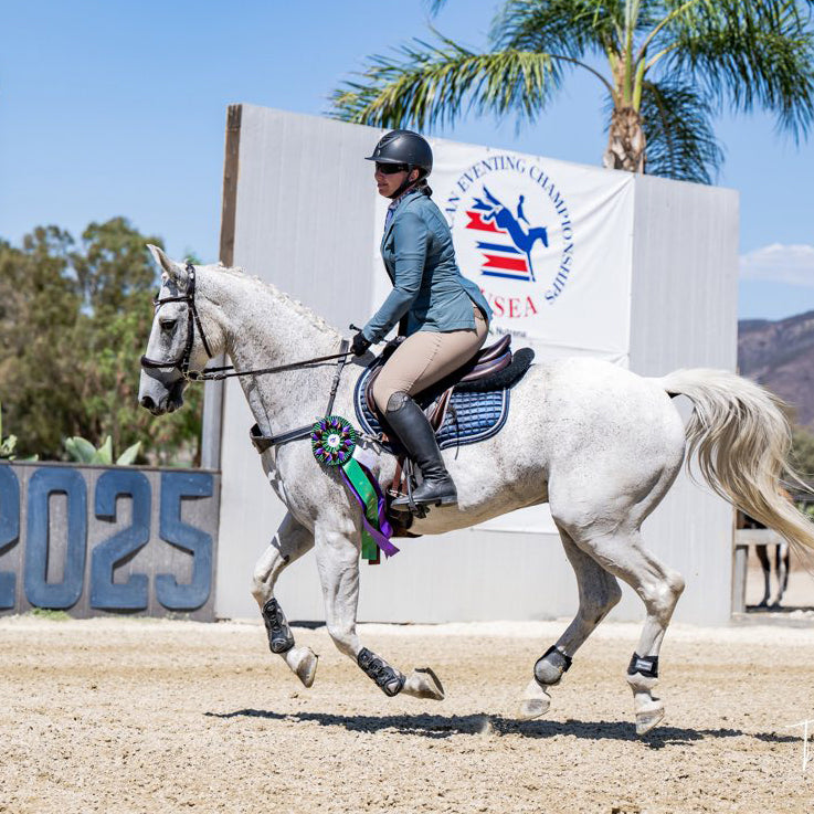 Leah galloping white horse