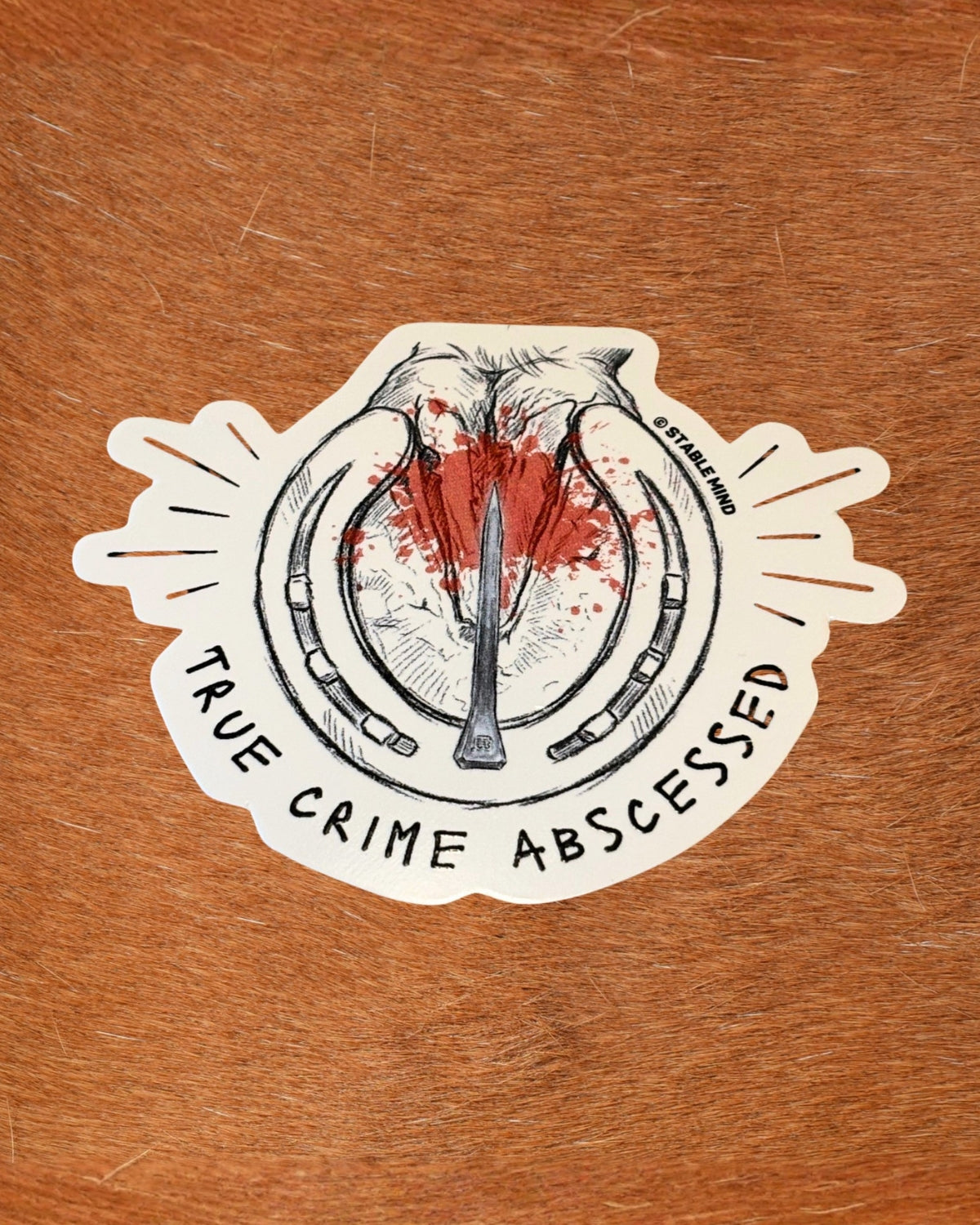 True Crime Abscessed Funny Horse Sticker