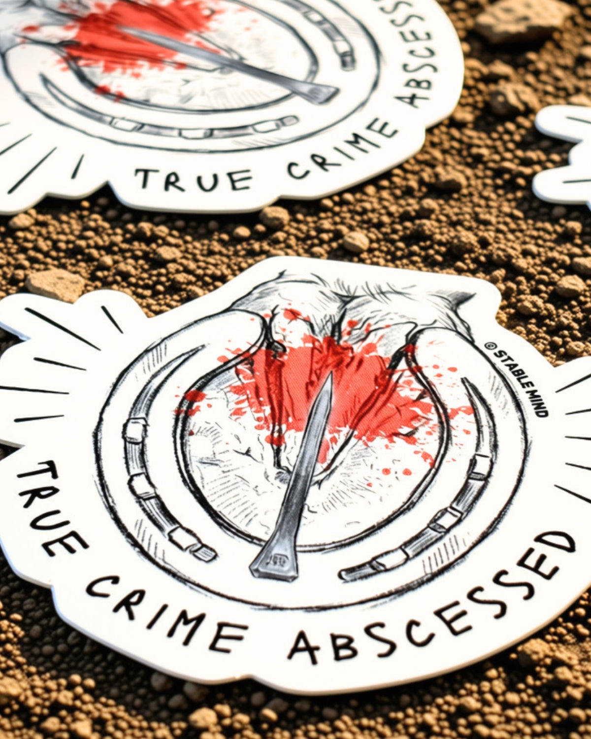 True Crime Abscessed Funny Horse Sticker